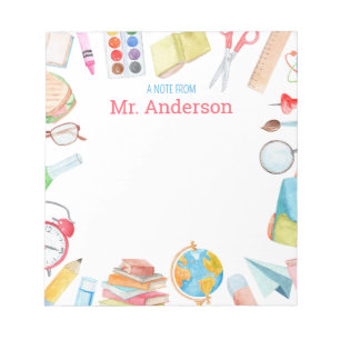 Custom Personalized Teacher's Notepad Notizblock