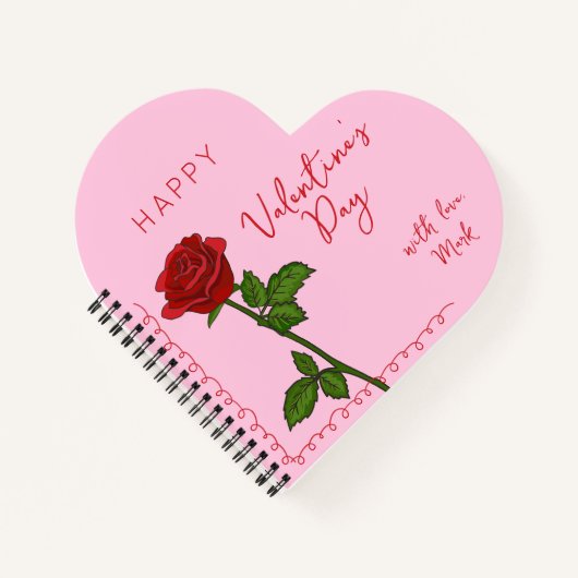  Custom Personalized Valentine's Day Heart-Shaped  Notizblock (Vorderseite)