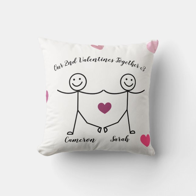  Custom Personalized Valentines Pillow  Kissen (Vorderseite)