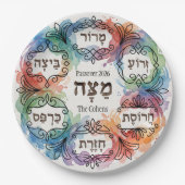 Custom Pesach Seder Plate Hebrew Passover Dinner  Pappteller (Vorderseite)