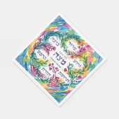Custom Pesach Seder Plate Hebrew Passover Napkins Serviette (Ecke)
