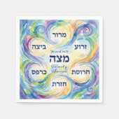 Custom Pesach Seder Plate in Hebrew for Passover Serviette (Vorderseite)