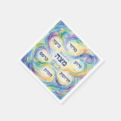 Custom Pesach Seder Plate in Hebrew for Passover Serviette (Ecke)