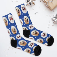 Custom Pet 2 Foto Royal Blue Paw Print