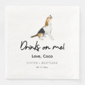 Custom Pet Beagle Wedding Serviette (Vorderseite)