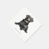 Custom Pet Black Lab II Wedding Napkins Serviette (Ecke)