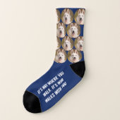 Custom Pet Blue Dog Foto Socken (Links - Außen)