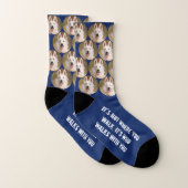 Custom Pet Blue Dog Foto Socken (Paar)