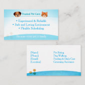 Custom Pet Care | Pet Sitter Dog Walker Visitenkarte (Vorne/Hinten)