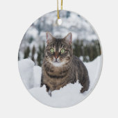 Custom Pet Cat 2 Foto Weihnachten Keramik Ornament (Links)