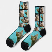 Custom Pet Cat Foto Collage Bilder Socken (Linkes Detail)