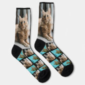 Custom Pet Cat Foto Collage Bilder Socken (Rechts)