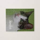 Custom Pet Cat Memorial Jigsaw Puzzle aus Foto (Horizontal)