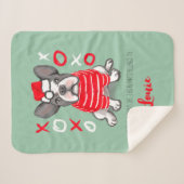 Custom Pet Decke Französisch Bulldogge Geschenk Sherpadecke (Vorderseite (Horizontal))