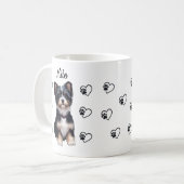 Custom Pet Dog Hearts Paws Coffee Mug Kaffeetasse (Vorderseite Links)