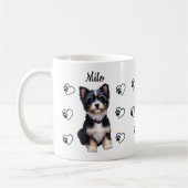 Custom Pet Dog Hearts Paws Coffee Mug Kaffeetasse (Links)
