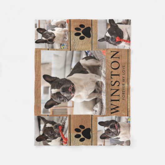 Custom Pet Dog Memorial Keepsake Photo Fleecedecke (Vorderseite)