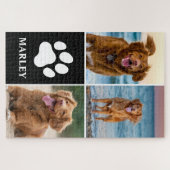 Custom Pet Dog Paw Print 3 Cute Photo Collage Puzzle (Horizontal)