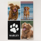 Custom Pet Dog Paw Print 3 Cute Photo Collage Puzzle (Vertikal)