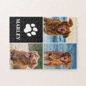  Custom Pet Dog Paw Print 3 Photo Collage Puzzle (Horizontal)