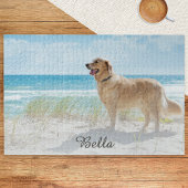 Custom Pet Dog Photo and Script Font Name Puzzle