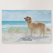 Custom Pet Dog Photo and Script Font Name Puzzle (Horizontal)