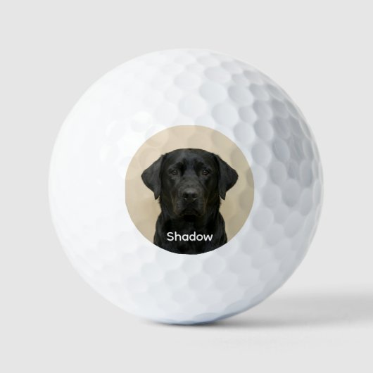 Custom Pet Dog Photo Black Labrador Personalized Golfball (Vorderseite)