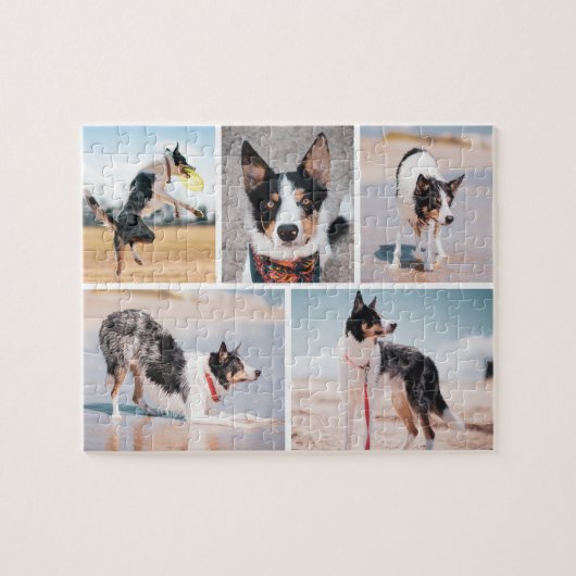 Custom Pet Dog Photo Collage Jigsaw Puzzle (Horizontal)
