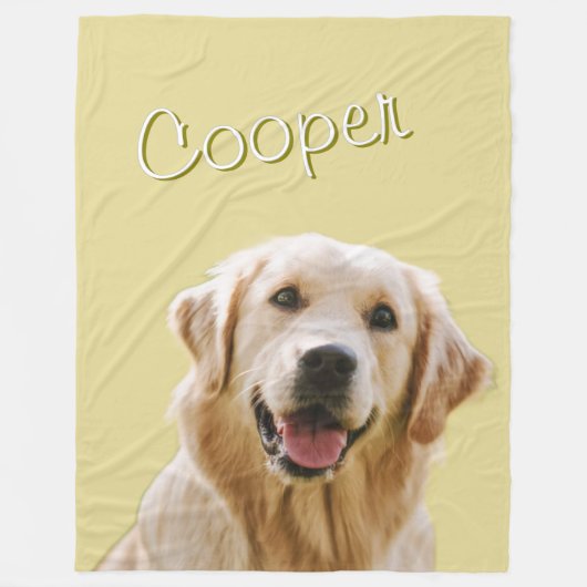 Custom Pet Face Personalized Name Dog Cat Photo Fleecedecke (Vorderseite)
