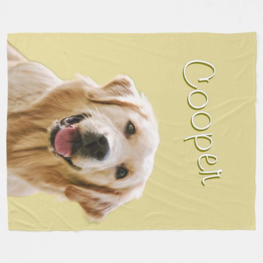 Custom Pet Face Personalized Name Dog Cat Photo Fleecedecke (Vorderseite (Horizontal))