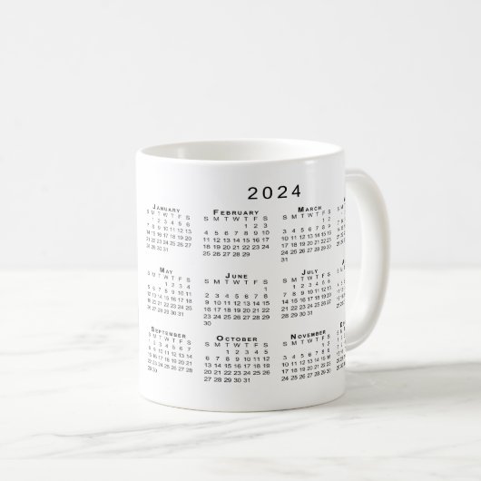 Custom Pet Foto 2024 Kalender Kaffee Tasse (VorderseiteRechts)