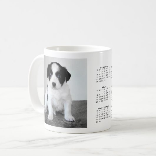 Custom Pet Foto 2024 Kalender Kaffee Tasse (Vorderseite Links)