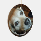 Custom Pet Foto 2 Seite Stolz und Freude Keramik Ornament (Rechts)