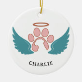 Custom Pet Foto Angel Wings Weihnachten Keramik Ornament (Vorne)