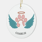 Custom Pet Foto Angel Wings Weihnachten Keramik Ornament (Links)