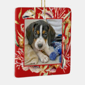 Custom Pet Foto Beach Weihnachten Keramikornament (Rechts)