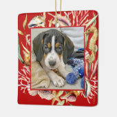 Custom Pet Foto Beach Weihnachten Keramikornament (Links)