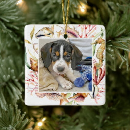 Custom Pet Foto Beach Weihnachten Keramikornament