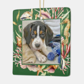 Custom Pet Foto Beach Weihnachten Keramikornament (Links)