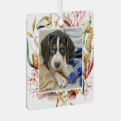 Custom Pet Foto Beach Weihnachten Ornament Aus Metall (Vorderseite Rechts)