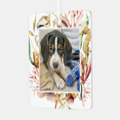 Custom Pet Foto Beach Weihnachten Ornament Aus Metall (Vorderseite links)