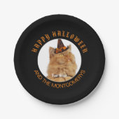 Custom Pet Foto Cat Lover Orange Black Halloween Pappteller (Vorderseite)