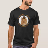 Custom Pet Foto Cat Lover Orange Black Halloween T-Shirt (Vorderseite)