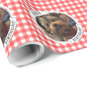 Custom Pet Foto Country Red Buffalo Karo Kariert Geschenkpapier (Rolleneckpunkt)