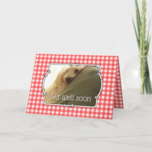 Custom Pet Foto Country Red Buffalo Karo Kariert Karte (Vorderseite)