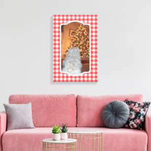 Custom Pet Foto Country Red Buffalo Karo Kariert Leinwanddruck