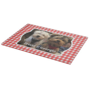 Custom Pet Foto Country Red Buffalo Karo Kariert Schneidebrett