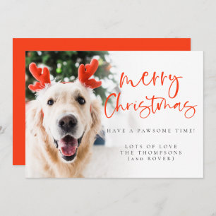 Custom Pet Foto Elegant Script Frohe Weihnachten