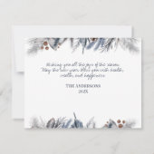 Custom Pet Foto Elegante Watercolor Weihnachtskart Karte (Rückseite)