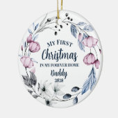 Custom Pet Foto Elegante Weihnachten Keramik Ornament (Links)